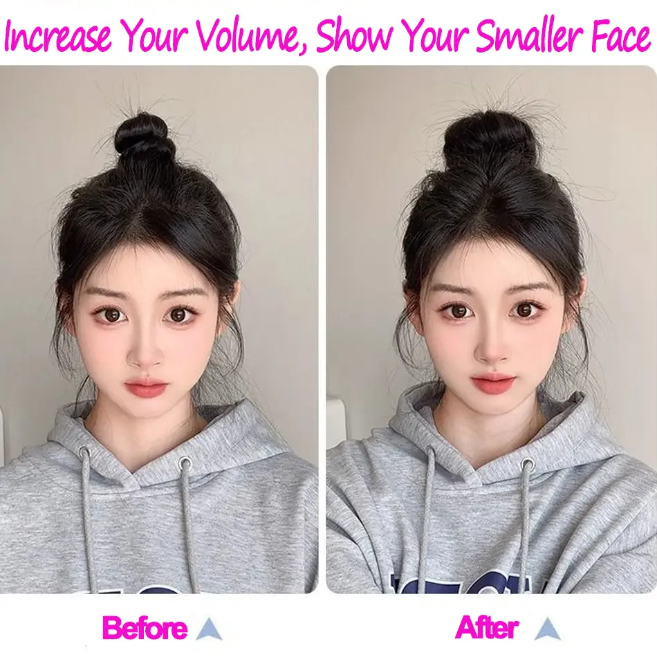 50cm Synthetic Self-Winding Hair Bundle With Elastic Loop DIY Hair Bun Ponytail For Increase Hair Fluffy Natural Ball Head Wig