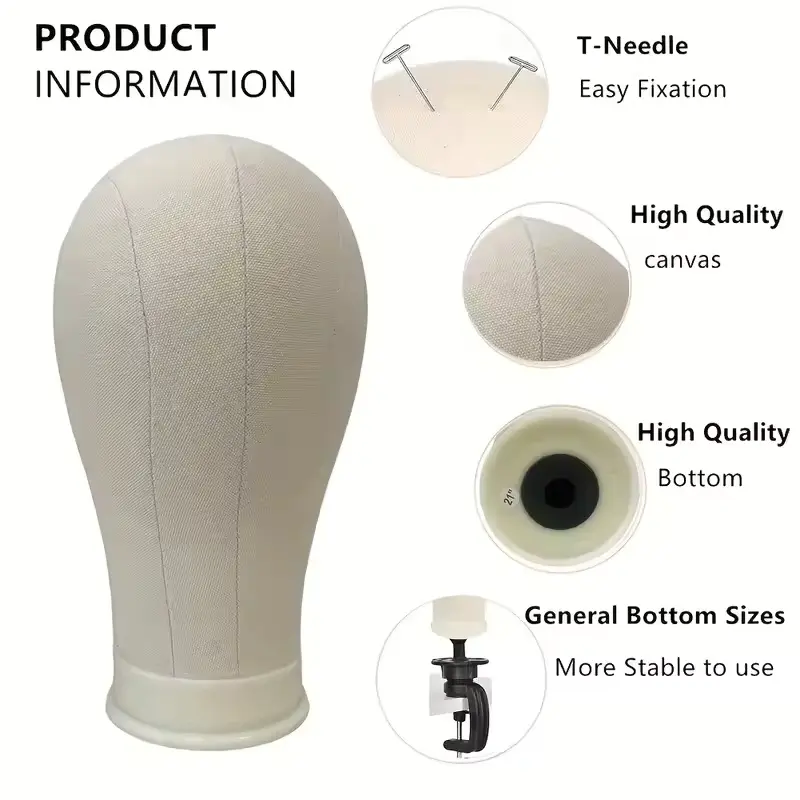 Training Mannequin Head Canvas Block Head For Wig Display Styling Mannequin Manikin Canvas Head With Stand 22In Canvas Wig Head