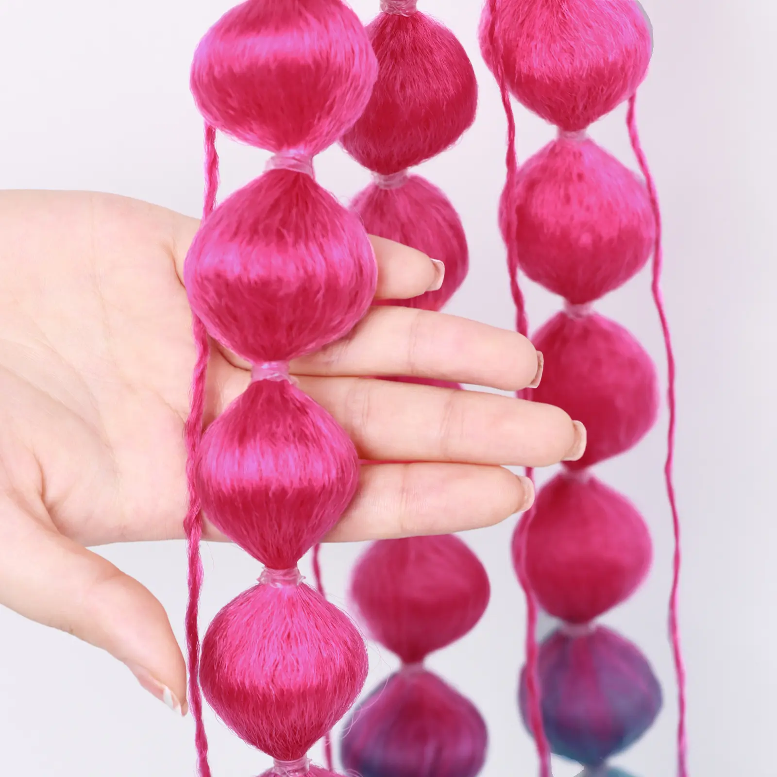 Colorful Synthetic Braided Bubble Ponytail Hair Accessories For Women Cosplay Party Halloween Photography Fashion Hairpieces