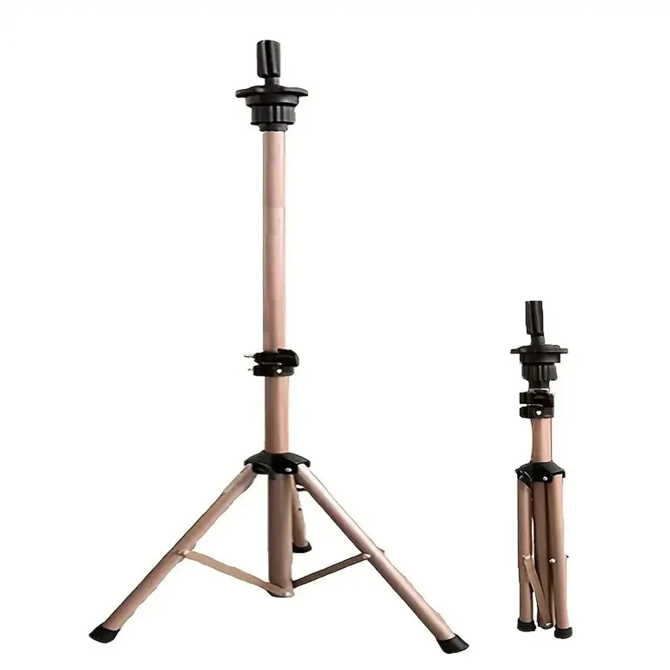 60-115CM Adjustable Wig Head Stand Pink Metal Mannequin Head Tripod Holder For Cosmetology Hairdressing Training Head Doll