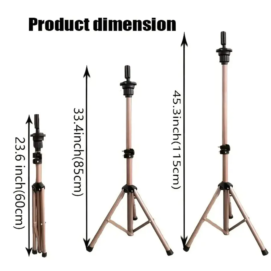 60-115CM Adjustable Wig Head Stand Pink Metal Mannequin Head Tripod Holder For Cosmetology Hairdressing Training Head Doll