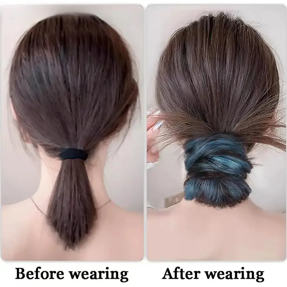 50cm Highlight Hair Bundle Wavy Synthetic Ponytail Hair Accessories Fluffy Self-winding Chignon Ponytail Hairpiece For Daily Use