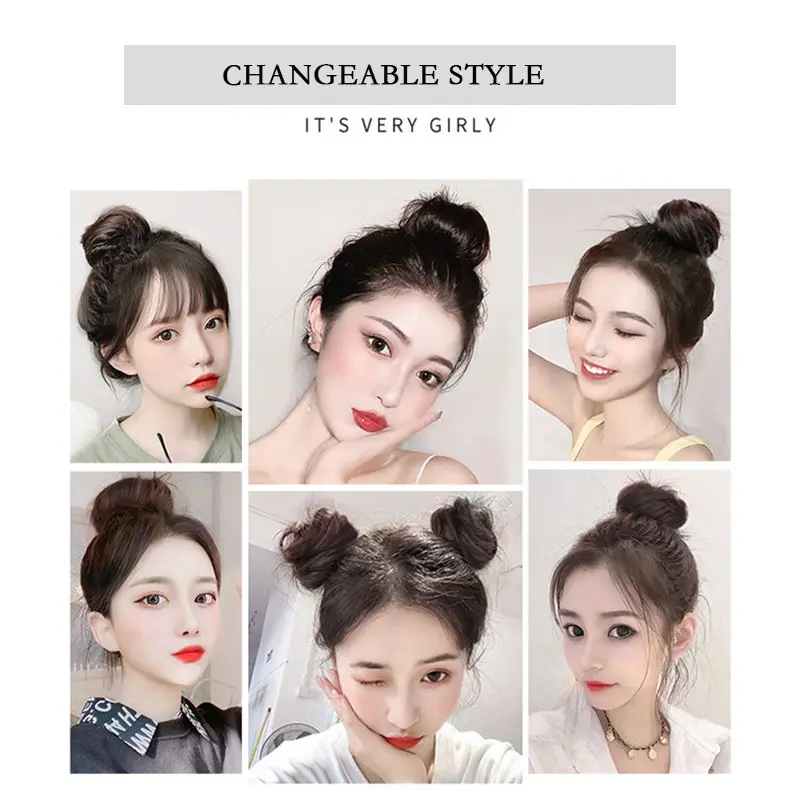 Straight Messy Synthetic Hair Bun Ponytail Fluffy Natural Synthetic Hair Wig Bun With Elastic Band Messy Hair Ponytail Extension