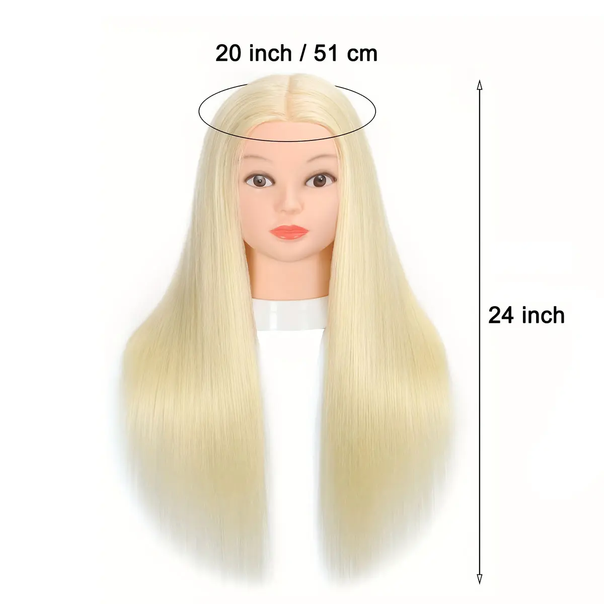 Blonde 80% Human Hair Cosmetology Mannequin Head With Adjustable Clamp Stand Doll Head With Hair Suit For Curling Straightening
