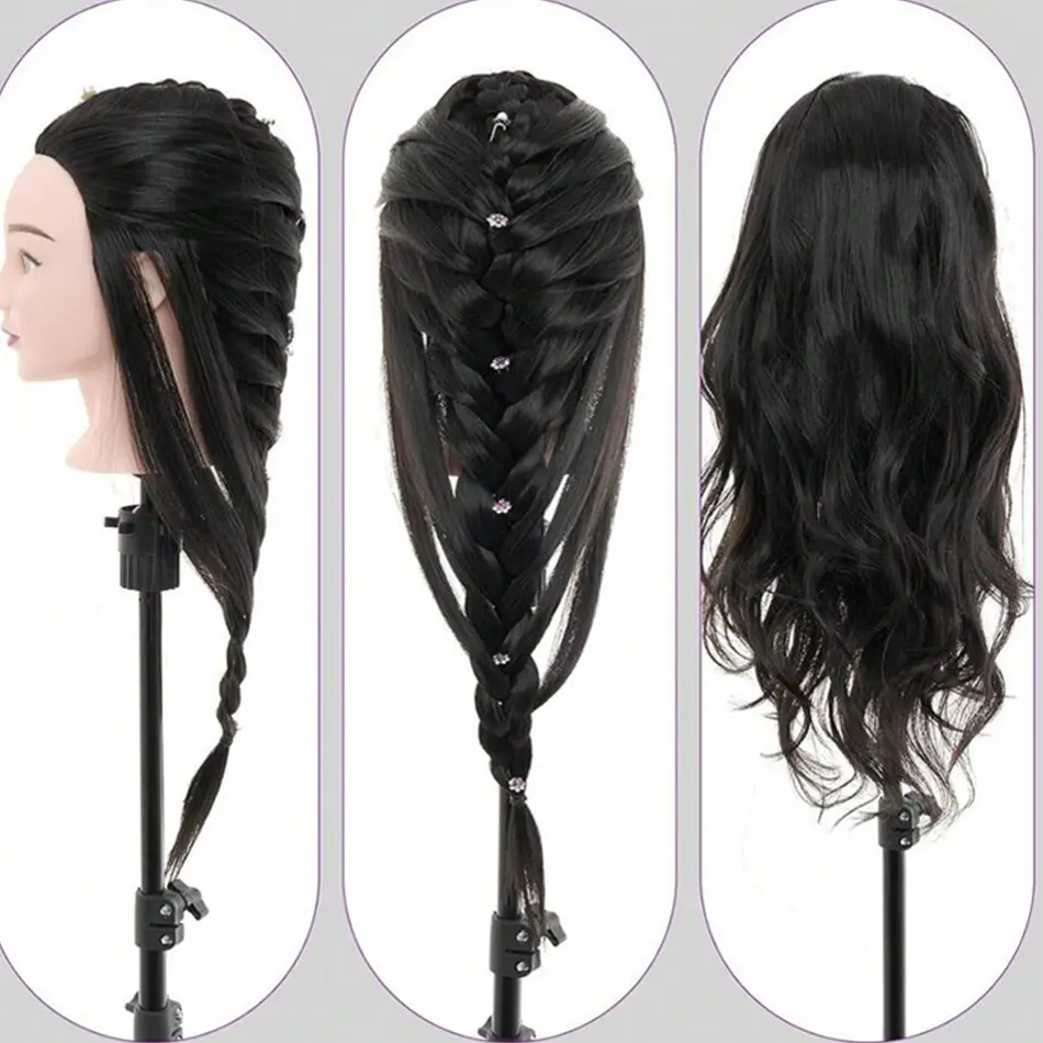 80% Real Mannequin Head with Human Hair For Hairdresser Curling Straightening Dyeing Braiding Hairdressing Mannequin Doll Heads