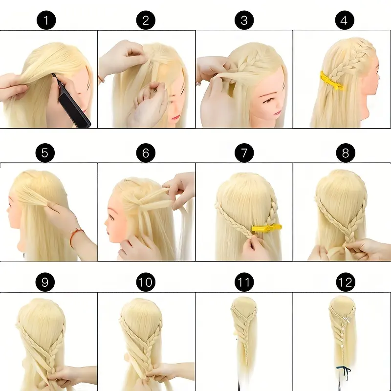 Blonde 80% Human Hair Cosmetology Mannequin Head With Adjustable Clamp Stand Doll Head With Hair Suit For Curling Straightening