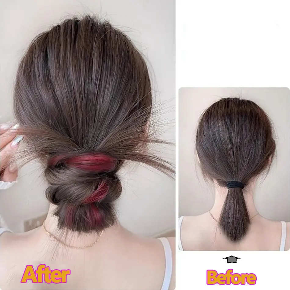 Highlight Synthetic Self-Winding Hair Bundle 50cm Wavy DIY Hair Bun Ponytail Natural Fluffy Head Artifact Flower Bud Hair Bag
