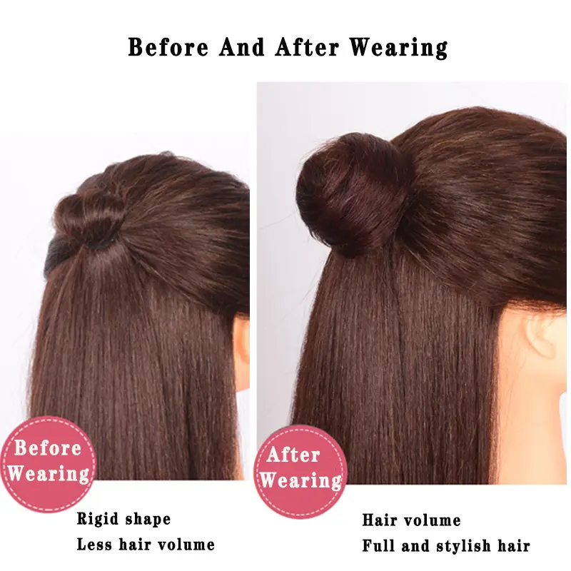 New High Temperature Synthetic Hair Bun With Elastic Rubber Band Brown Black Tousled Messy Hair Extensions Ponytail For Women