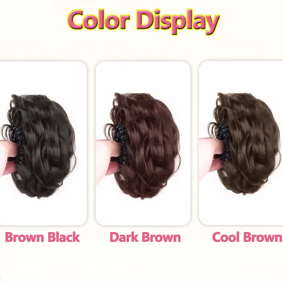 Synthetic Messy Hair Bun Chignon With Bird Nest Expanding Hair Clip Curly Fake Hair Ponytail Scrunchies Headwear For Women