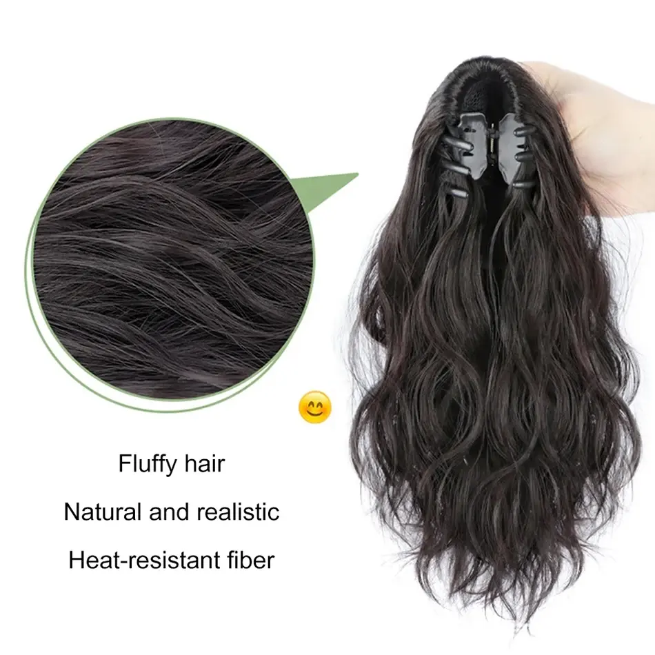 Short Curly Synthetic Wig Ponytail Natural Curly Claw Clip Ponytail Hair Extension Female Grip High Ponytail With Mini Gripper