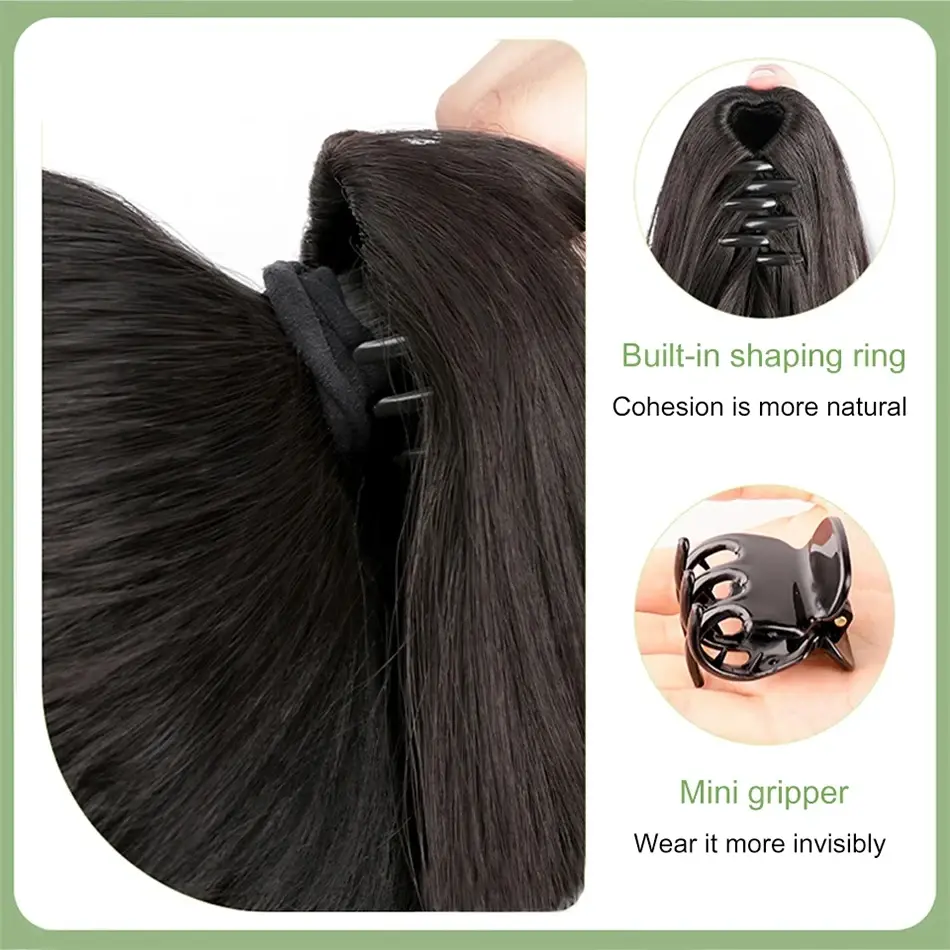 Short Curly Synthetic Wig Ponytail Natural Curly Claw Clip Ponytail Hair Extension Female Grip High Ponytail With Mini Gripper