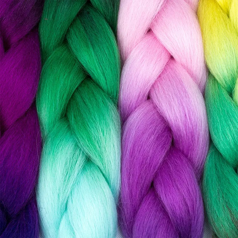 Women'S Festive Ombre Crochet Braids Jumbo Synthetic Fiber Twist Crochet Braids Extensions Hair Accessories Easy to Wear