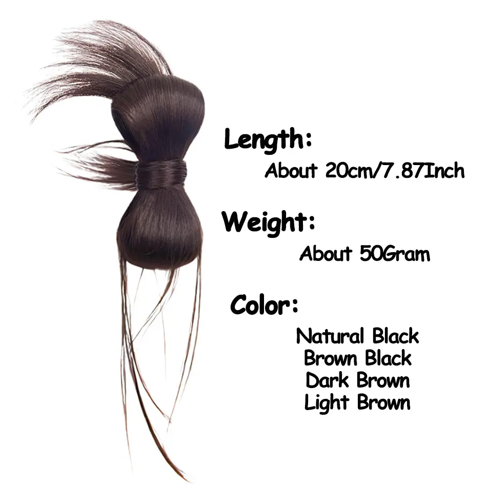 Synthetic Clamp Type Bowknot Hair Bun With Duckbill Clip Elegant And Natural Shuttlecock Head Ponytail Hair Extensions For Women