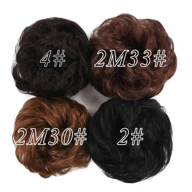 Synthetic Curly Bun Hair Hairpiece With Rubber Band Messy Bun Ponytail Hair Extension Fluffy Hair For Women Hair Accessories