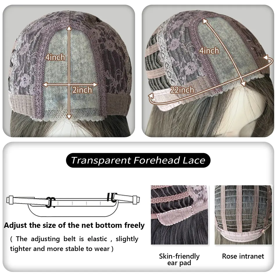 Synthetic BOB Wig For Daily Use Cosplay Straight Layered Wigs With Lace Front Age-Reducing Sweet Wig With Eight-Character Bangs