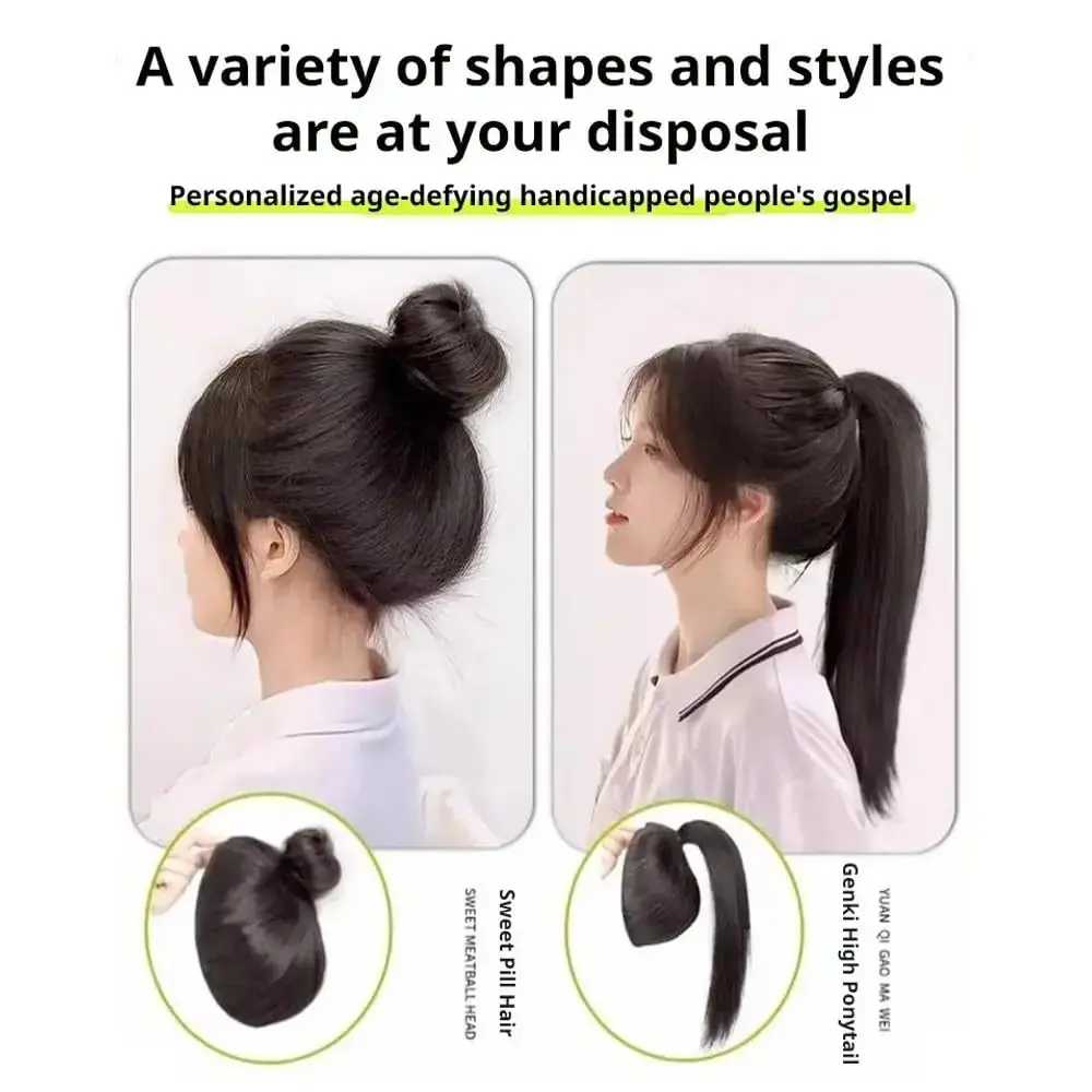 Synthetic Wig Pad Contracting Hair Bun With Grapefruit Skin Flower Lazy Hair Magic Tool Increase Hair Volume Fluffy Hair Tie
