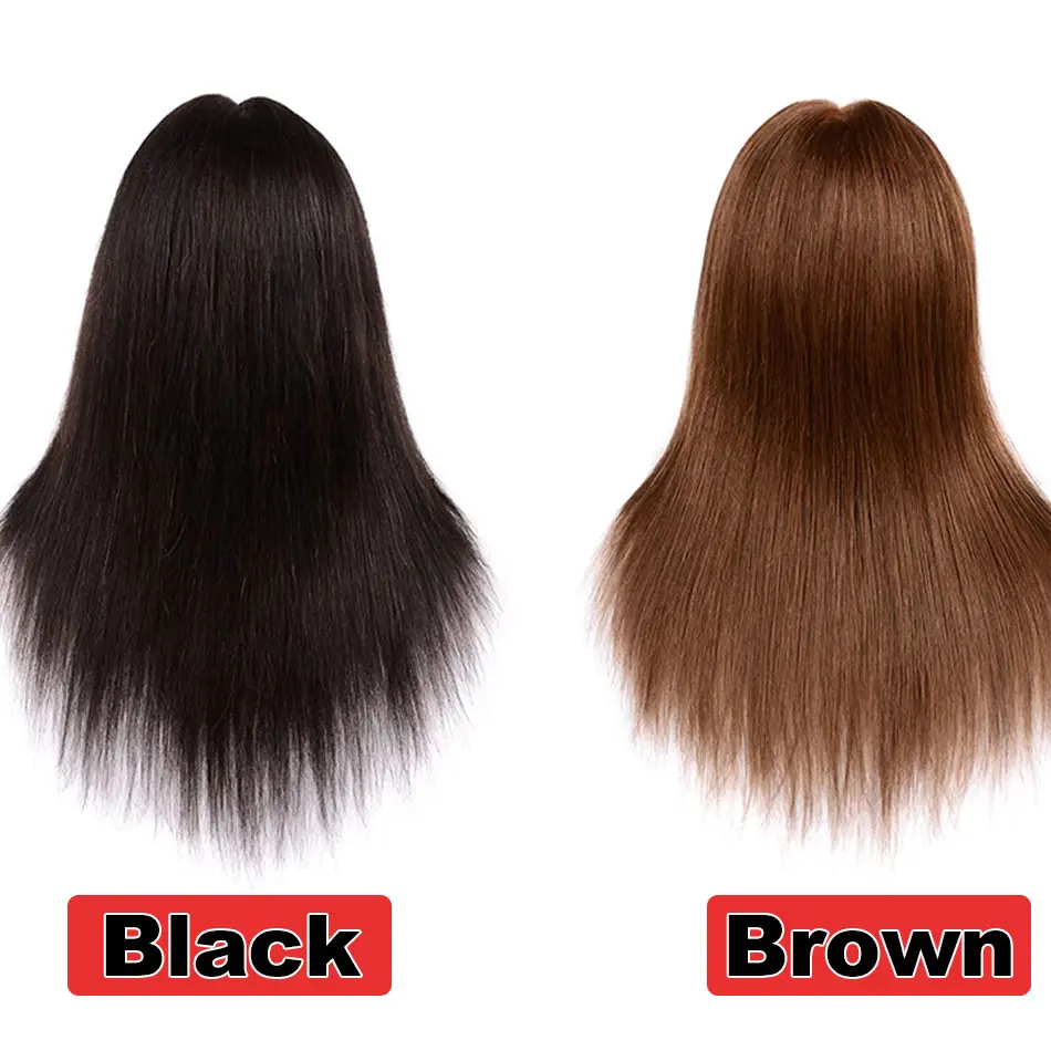18' Premium 100% Human Hair Mannequin Head for Hair Training and Styling Cosmetology Mannequin Head With Clamp Stand for Salon