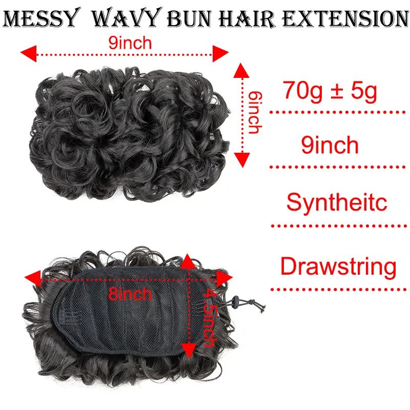 Synthetic Hair Bun Black Brown Blonde Curly Chignon Messy Bun Comb Clip In Hair Extension Updos Hairpieces for Women