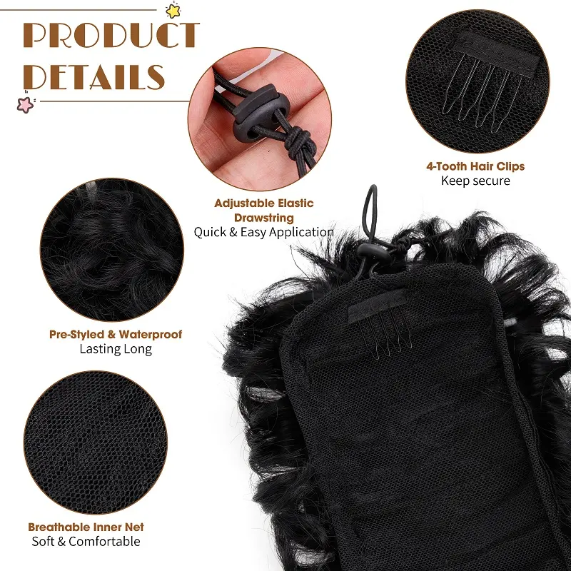 Synthetic Hair Bun Black Brown Blonde Curly Chignon Messy Bun Comb Clip In Hair Extension Updos Hairpieces for Women
