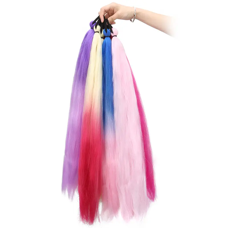 26Inch Synthetic Long Jumbo Ombre Braiding Hair Extension Color Hairpiece for Women Elastic Rubber Band Hair Accessories