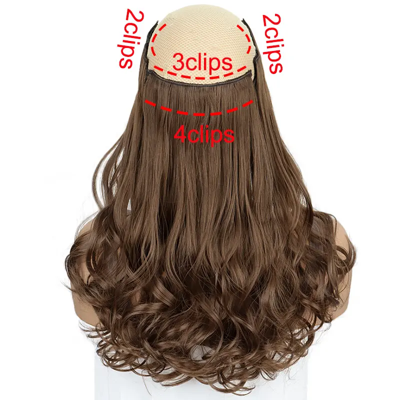 WIGSIN 14Inch Synthetic 4pcs Clip in Hair Extension Short Wavy Curly Invisible Soft  Hair Black Blonde Hairpiece for Women
