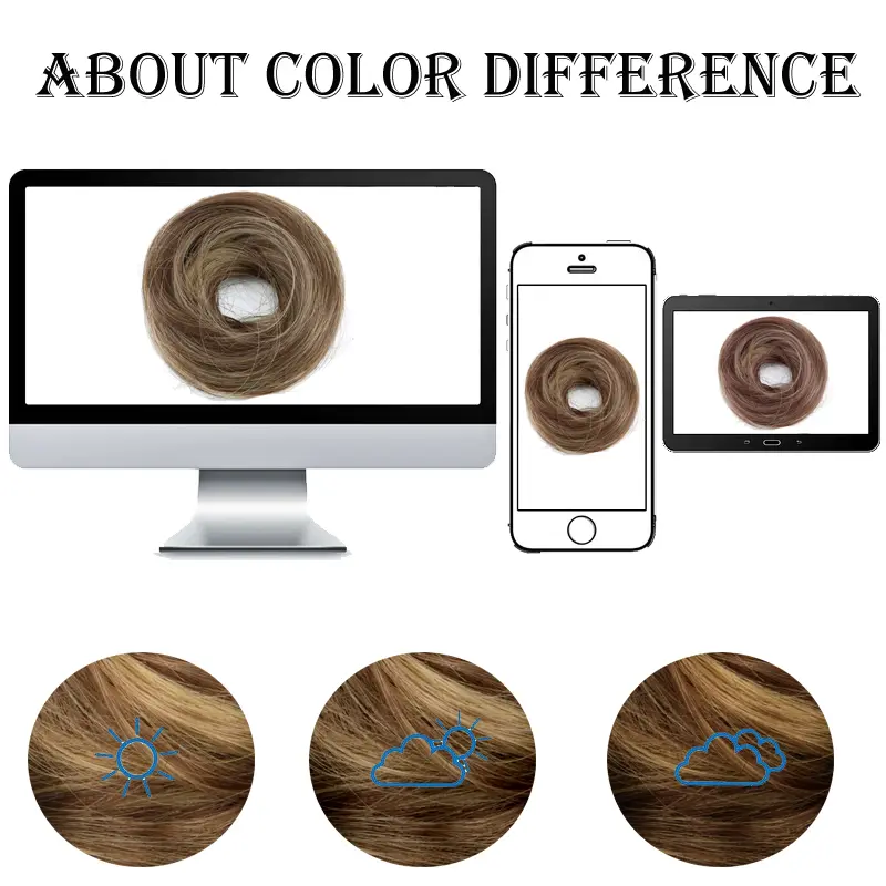 WIGSIN Synthetic Straight Donut Chignon Hairpieces Ombre Elastic Updo Chignon Fluffy Messy Scrunchies Hair Bun for Women
