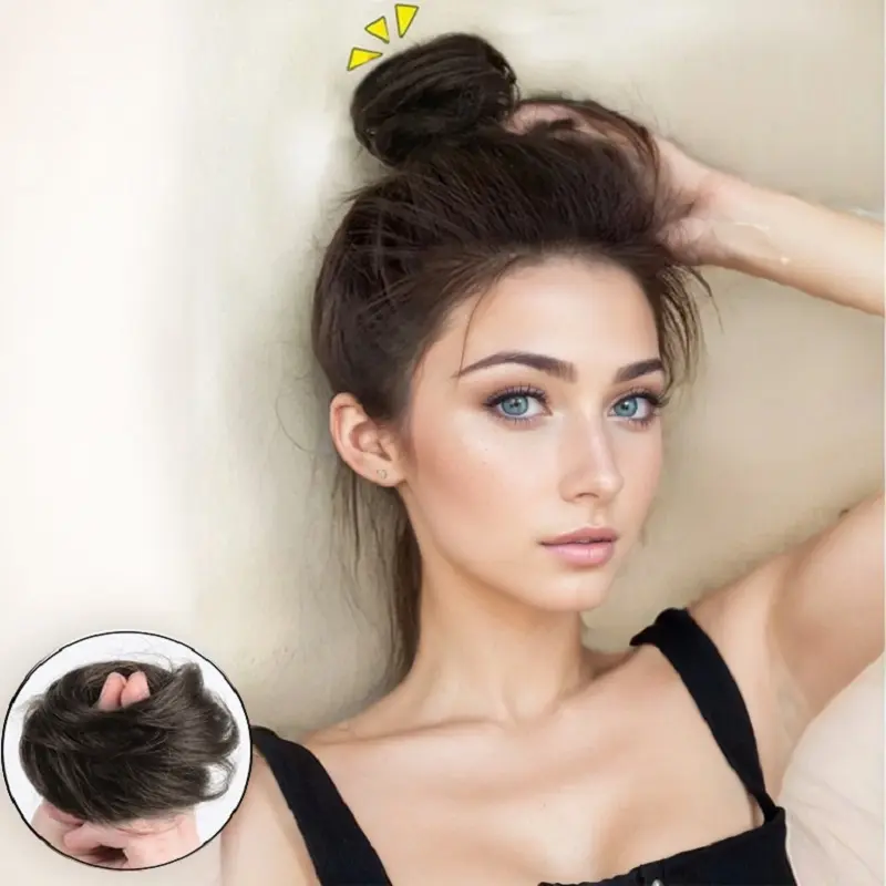 WIGSIN Synthetic Chignon Hair Bun Messy Curly Straight Scrunchies Updo Hair Bands Elastic Band Donut Roller Hair Bun for Women