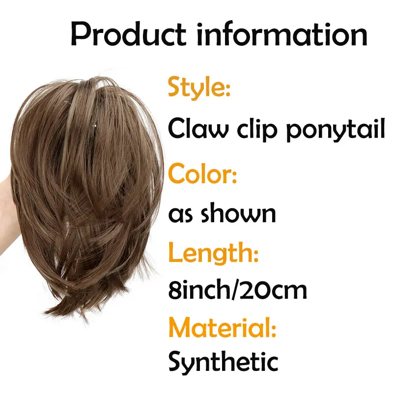 WIGSIN Synthetic Messy Bun Hair Scrunchies Short Straight Chignon Ponytail Claw Clip in Hair Extensions Tousled Updo for Women