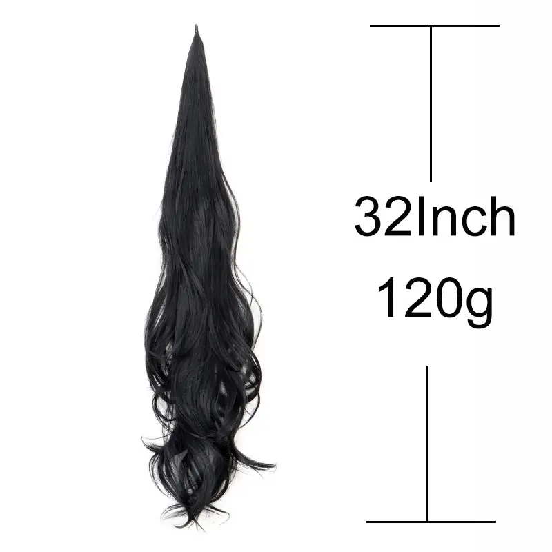WIGSIN Synthetic 32Inch Long Curly Wave Ponytail Hair Extension Flexible Wrap Around Fake Hairpiece for Women