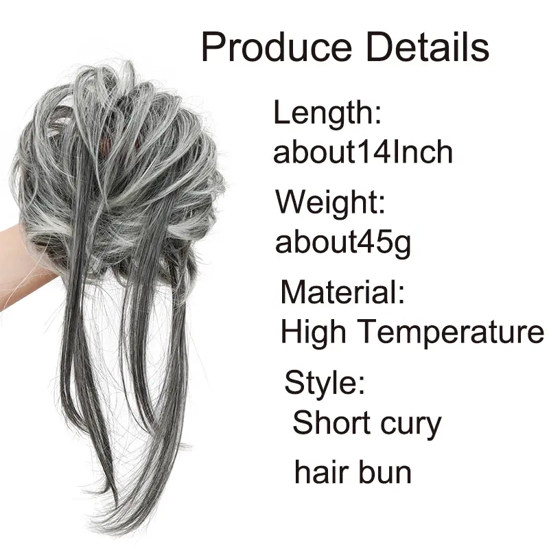 WIGSIN Synthetic Elastic Curly Messy Bun Hairpieces Scrunchie Black Blonde Brown Fake Hair Chignon Band Updo Donut For Women