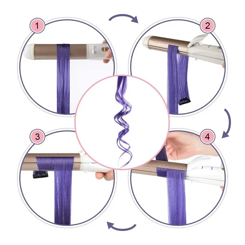WIGSIN 10PCS/Pack Synthetic Colored Party Highlights Clip in Hair Extensions for Girls Omber Colors Long Straight Hairpieces