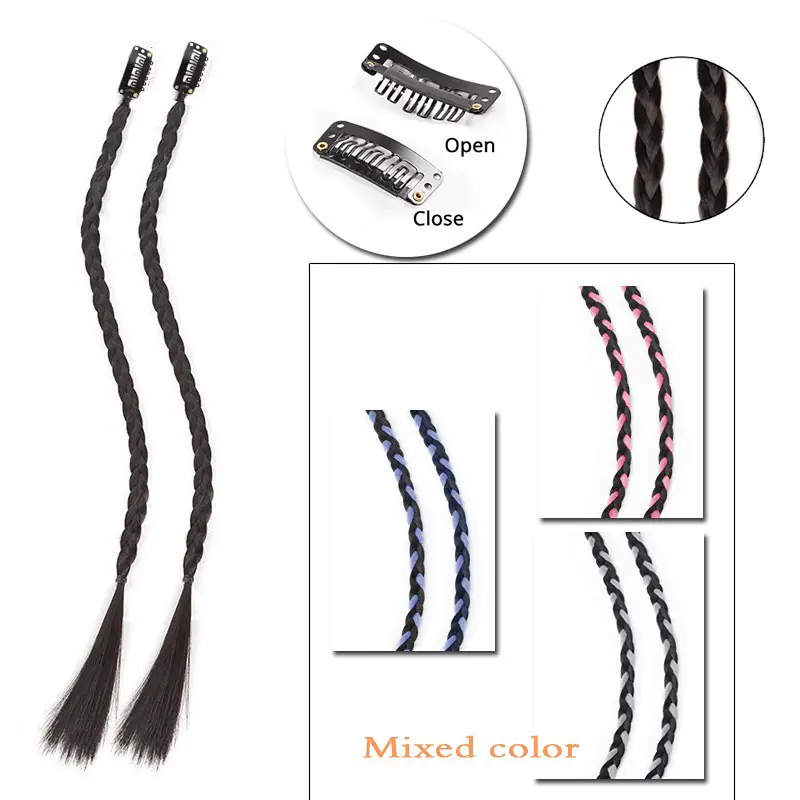 WIGSIN Synthetic 2pcs Braid Wig With Strong BB Clip Lightweight Box Braid Ponytail Hair Piece for Women