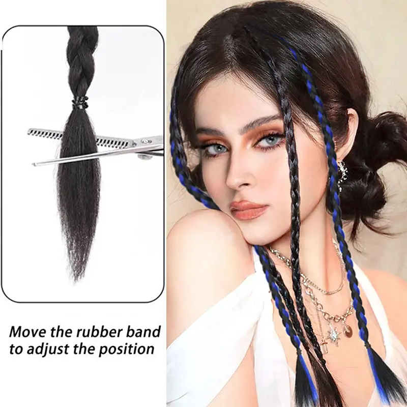 WIGSIN Synthetic 2pcs Braid Wig With Strong BB Clip Lightweight Box Braid Ponytail Hair Piece for Women
