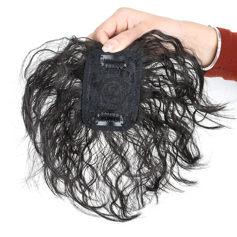 WIGSIN Synthetic 6Inch Clip In Hair Extension Short Curly Toupee Hairpiece for Women With Thinning Hair Increase Hair Volume