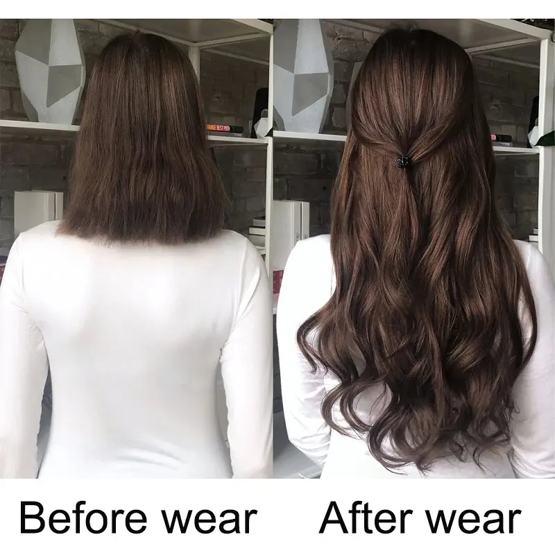 WIGSIN 24Inch Synthetic  Long Wavy Curly Clip-In Hair Extensions Hairpieces Daily Hair Accessories for Women