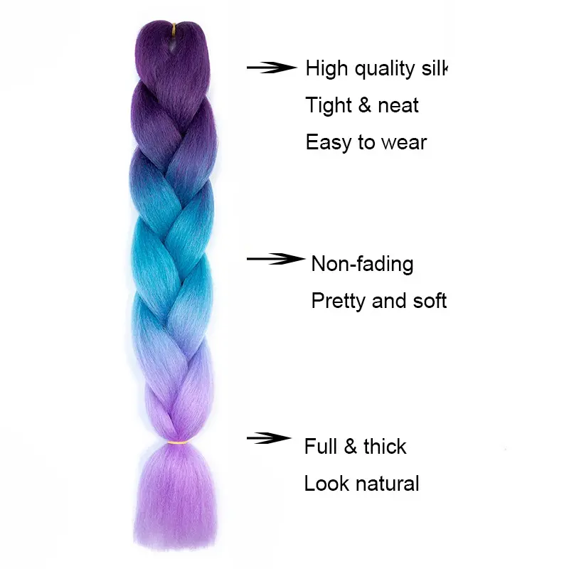 WIGSIN 24Inch Synthetic Long Straight Jumbo Braiding Hair Extension DIY Box Twist Crochet Hairpiece for Women