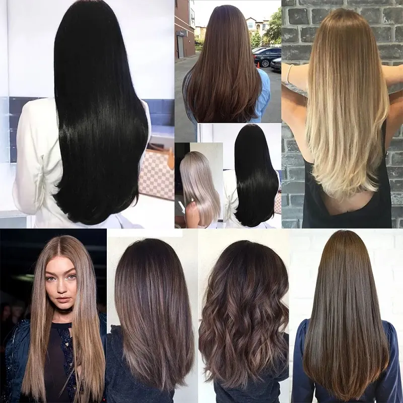 WIGSIN Synthetic 24Inch Hair Extension 6Pcs Long Straight Black Brown Blonde Heat-resistant Fiber Hairpiece for Women
