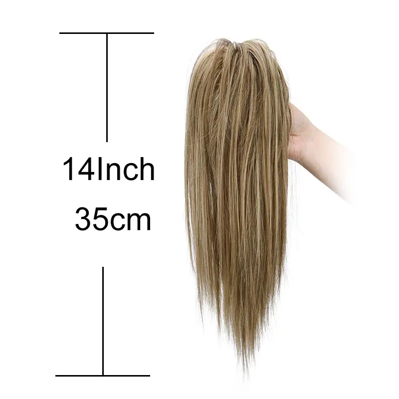 WIGSIN 14Inch Synthetic Short Straight Ponytail Hair Extension Claw Clip in Hair Black Brown Blonde Hairpiece for Women