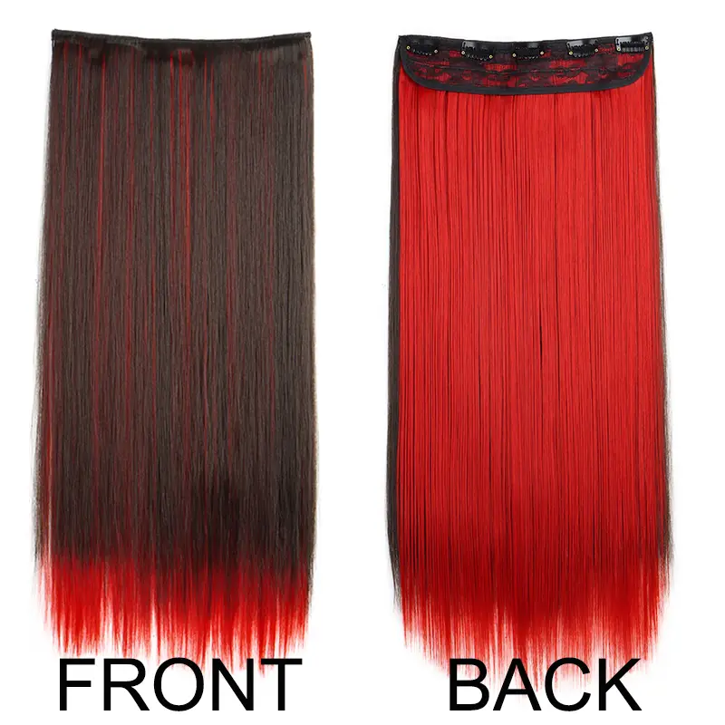 WIGSIN Synthetic 60cm A Piece Of 5Clips Hair Highlight Dyeing Colorful Long Straight Hair Piece In Hair Extension for Women