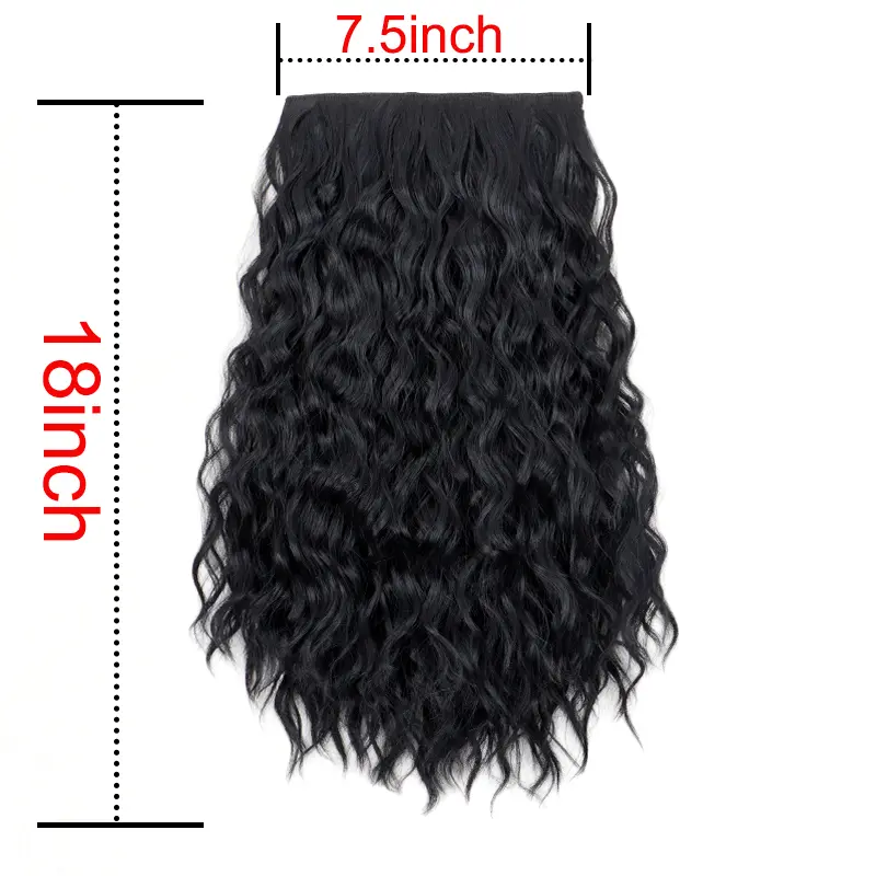 WIGSIN 18Inch Synthetic U-shaped 6 Clips Short Curly Clip-In Hair Extension Invisible Fulffy Black Blonde Hairpiece for Women