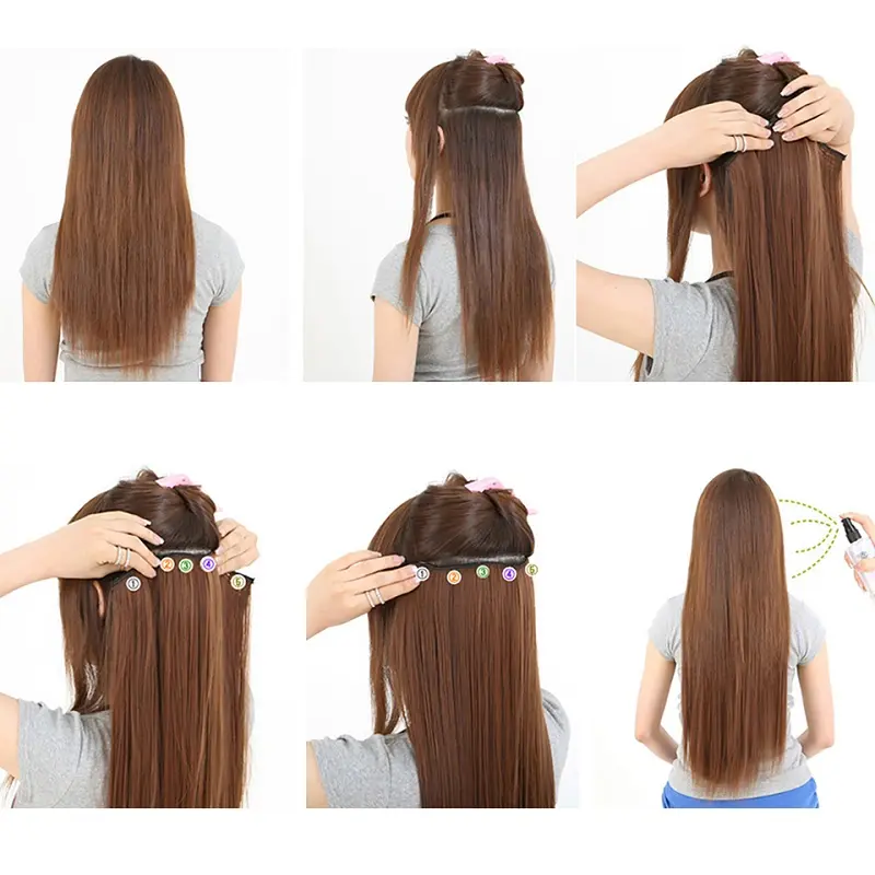 WIGSIN Synthetic 20Inch One Piece Gray Ombre Long Curly Hairpiece for Women Girl Hair Accessories
