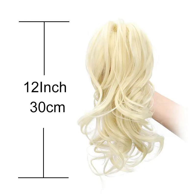 WIGSIN 12Inch Synthetic Short Wavy Curly Ponytail Hair Extension Claw Black Brown Blonde Hairpiece for Women