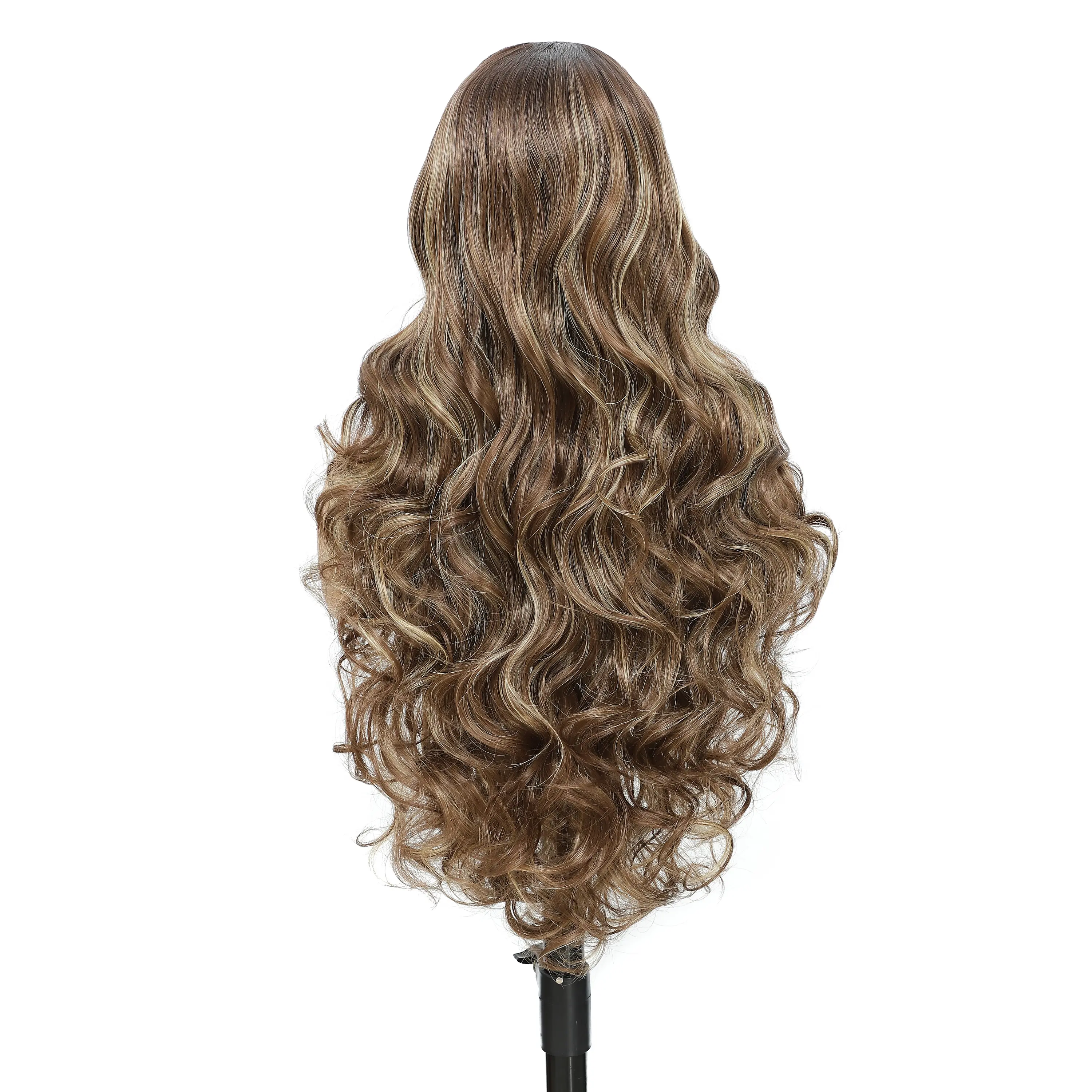 Magicae 30Inches 13X4 Loose Body Wave Lace Frontal Wigs Ombre Brown Blond 613# Bio Synthetic Heat Resistant Frontal Hair Wigs