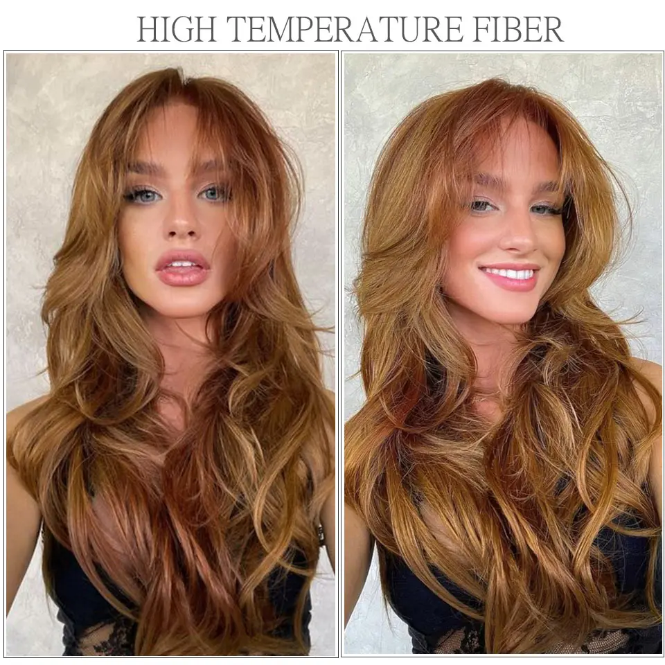 30Inches 200Grams Magicae Rainbow Brown Brazilian Body Wave Bundles Colored Blond 27/613 Natural High Temperature Synthetic Hair