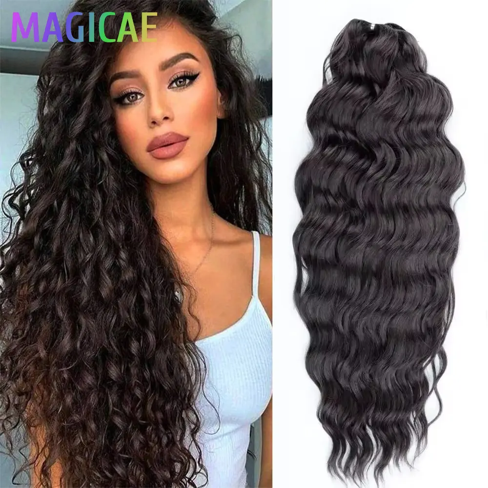 Anna 3Pcs 24Inches Body Deep Wave Crochet Ombre Rainbow Color 4# Braids Pink Blond 613 Hair Extension Water Colored White 300g