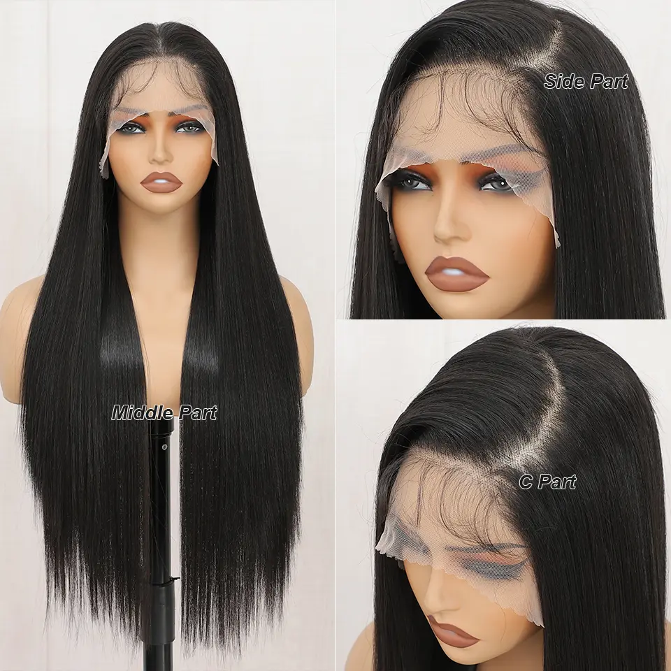30Inch 13x4 Straight Lace Frontal Hair Wig Blond Highlight Lace Front Wigs Pre Plucked With Baby Hair Swiss Transparent Frontal