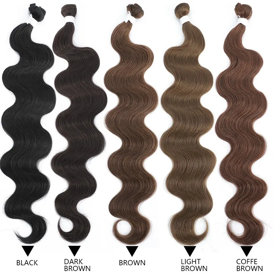 Magicae Ombre Piano Highlight Brown 6/613# Body Wave Hair Bundles 26Inches Sliver White Nature High Synthetic Hair Extensions