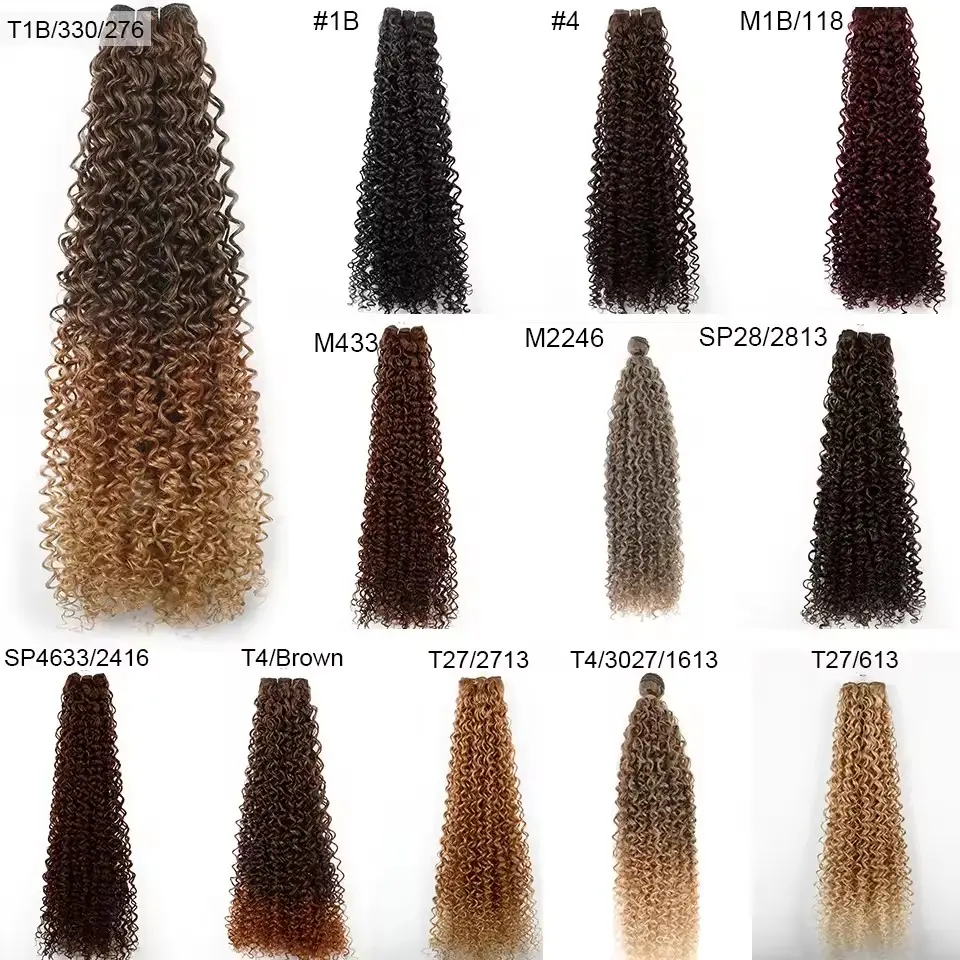 Magicae 30Inch Ombre T1B/30 Jerry Curly Synthetic Hair Extensions Heat Resistant Fiber Water Kinky Curly Human-Like Weave Bundle