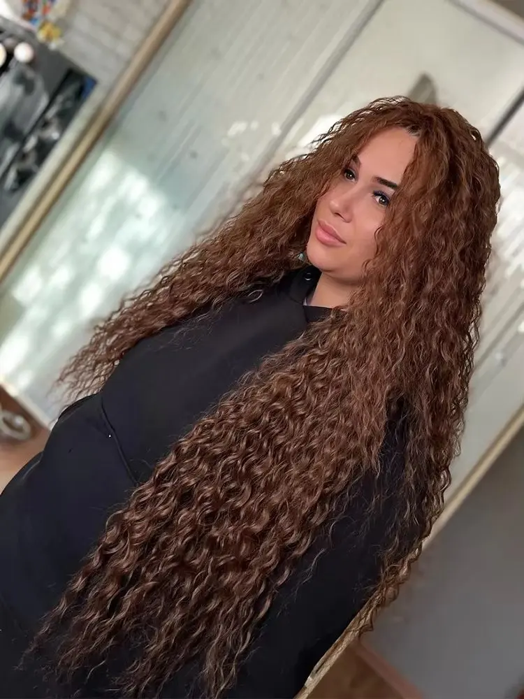 Magicae 30Inch Ombre T1B/30 Jerry Curly Synthetic Hair Extensions Heat Resistant Fiber Water Kinky Curly Human-Like Weave Bundle
