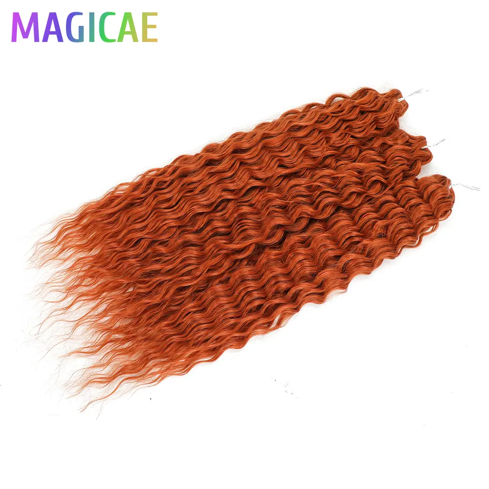 3Pcs 300Grams 22Inches Ariel Deep Water Twist Crochet Braids Curly Hair Piano Blond P12/16/613 Brown6# Braiding Gray 58# Bundles